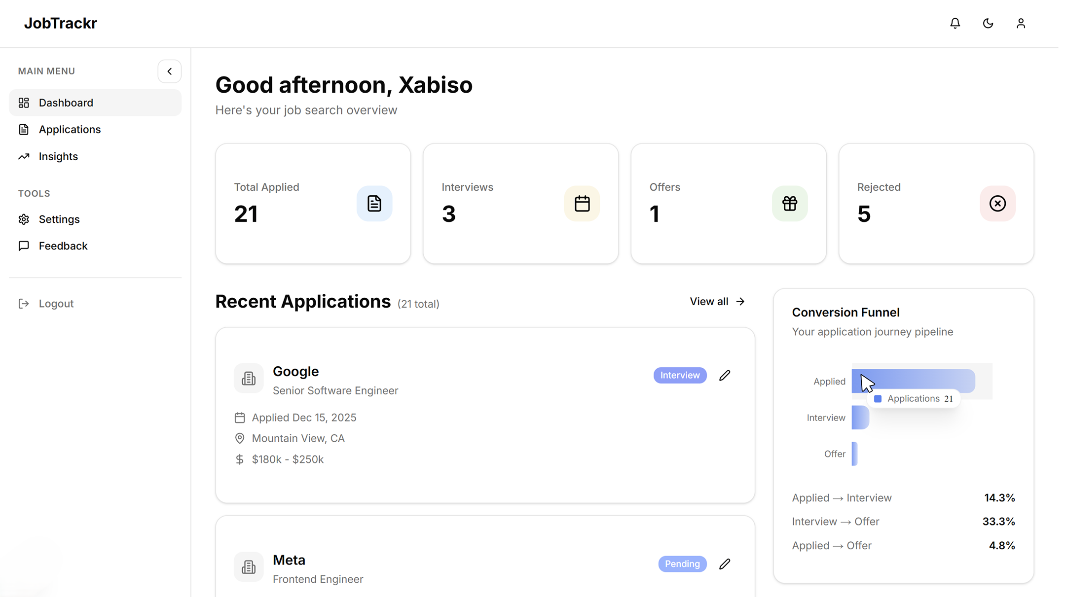 Dashboard preview